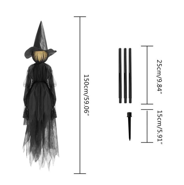 170cm Halloween Light-Up Witches Ghost Halloween Decoration