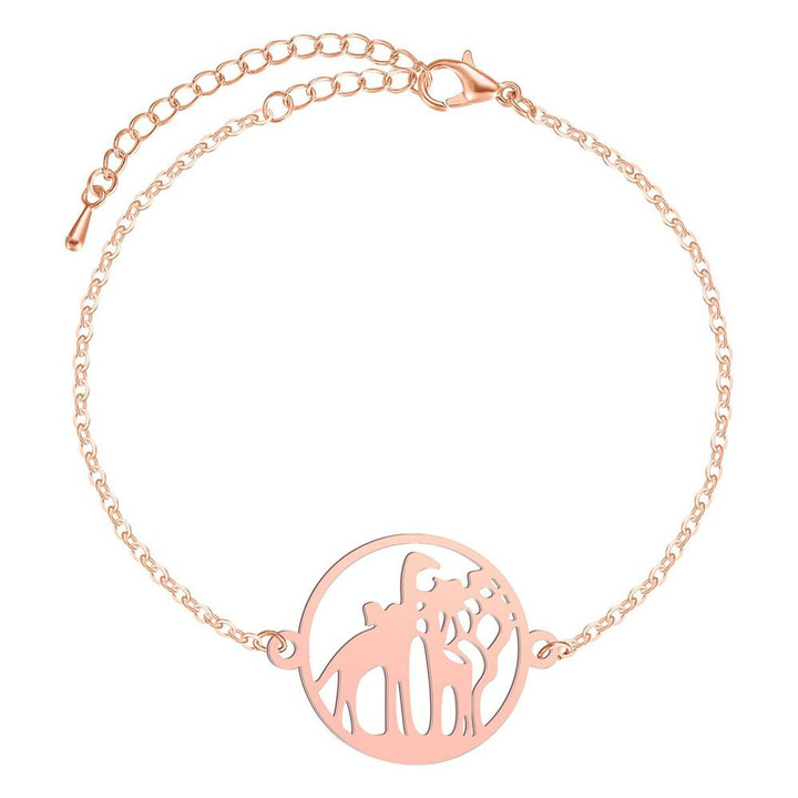 Mother Baby Giraffe Bracelets For Women Stainless Steel