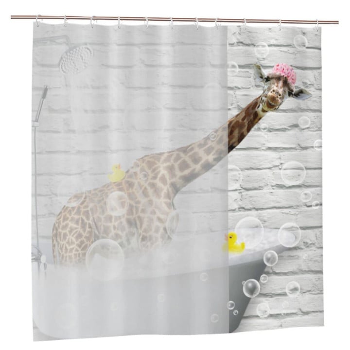 Funny Animal Shower Curtain Giraffe Black and White Modern Designer Cool Bathroom Decor