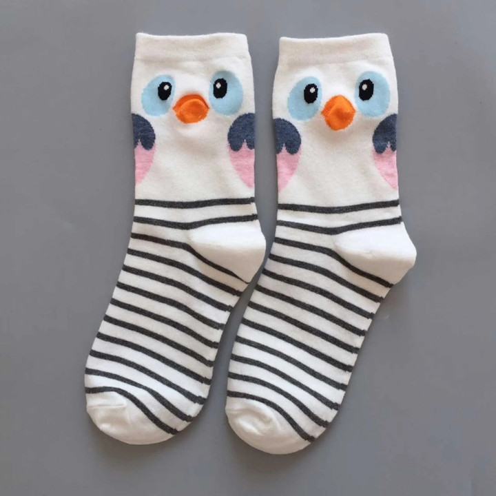 Cotton Short Socks Cartoon 3d Puppy Penguin Owl Print Animal Sock