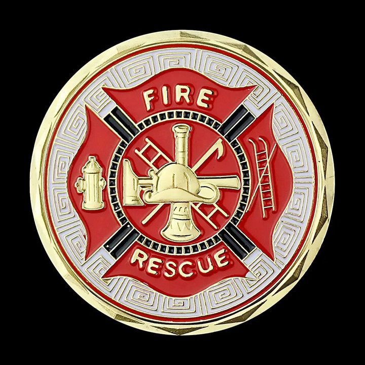 Firefighter Thin Red Line Gold Plated Fire Rescue City Rescue Collectible Gift Coin