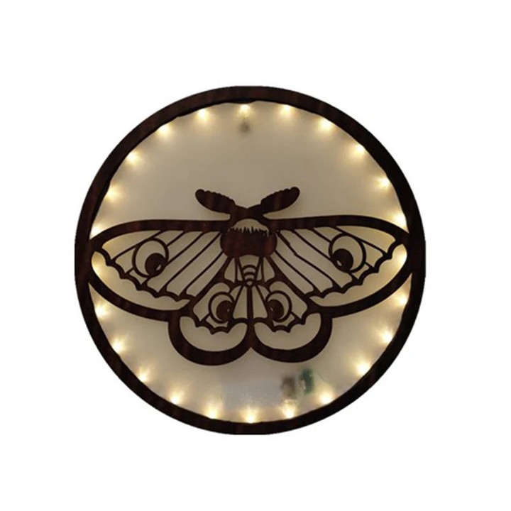 New LED Warm White Creative Fixed Time Butterfly Wood Ambient Lamp Night Light Wall Light Pendant Vintage Exquisite Decoration
