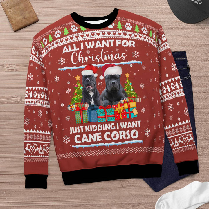 Cane Corso Christmas AOP Ugly Sweater