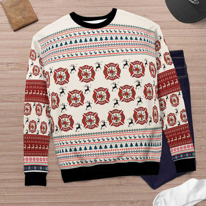 Beautiful Firefighter AOP Ugly Sweater
