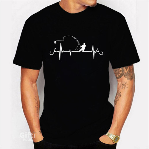 Fishing Heartbeat Funny T-Shirt