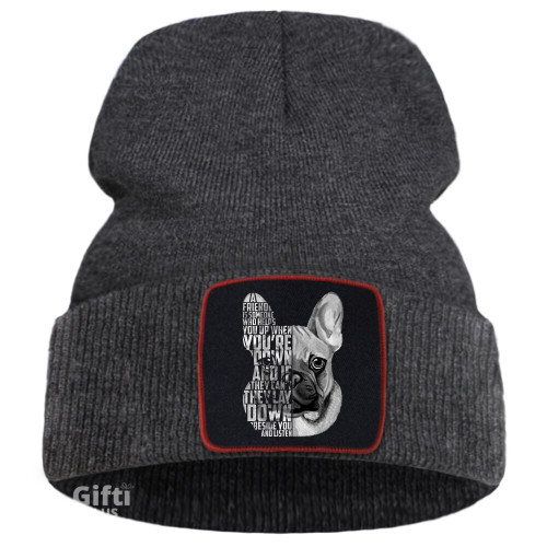 Hat French Bulldog Quote Men'S Knitted