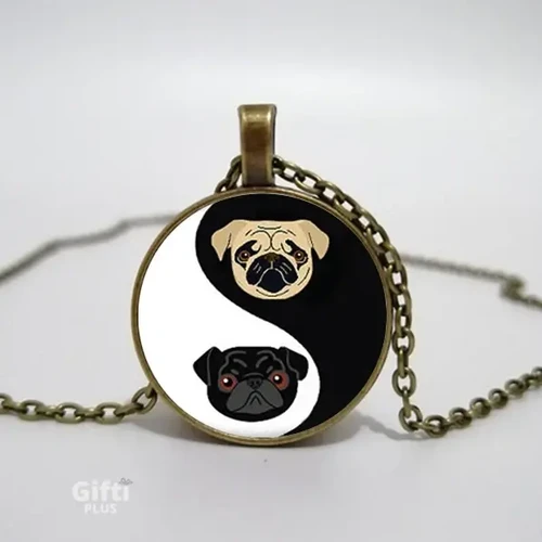 Pug Glass Pendant Necklace