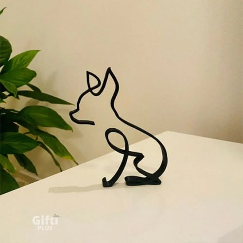 Wrought Iron Metal Abstract Chihuahua Ornament