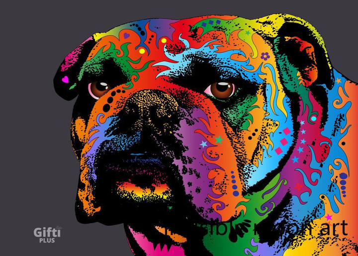 Pug Bulldog Poster Canvas