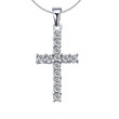 Fashion Female Cross Pendants Rhinestones Crystal Jesus Cross Pendant Necklace Jewelry for Women