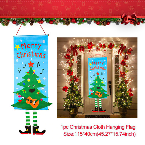 Merry Christmas Hanging Porch Door Banner
