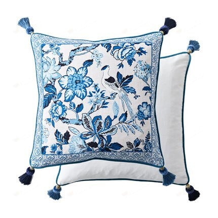 Blue White Porcelain Cushion Cover Decorative Pillow