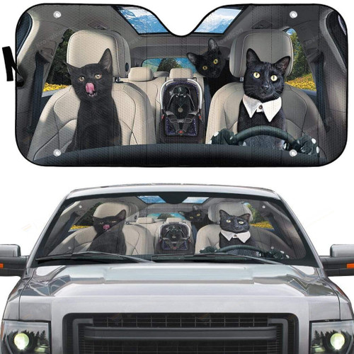 Black Cat Car Sunshade