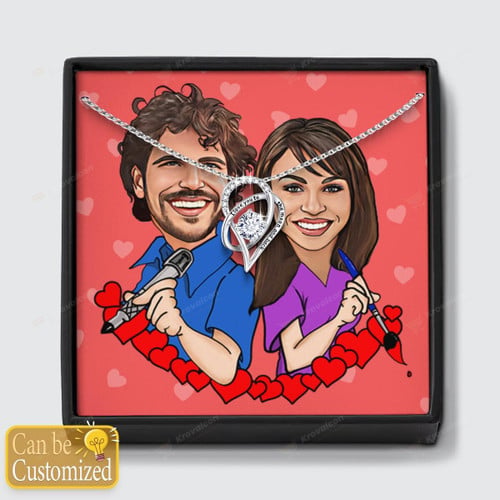 Custom couple's faces with portrait painting effect