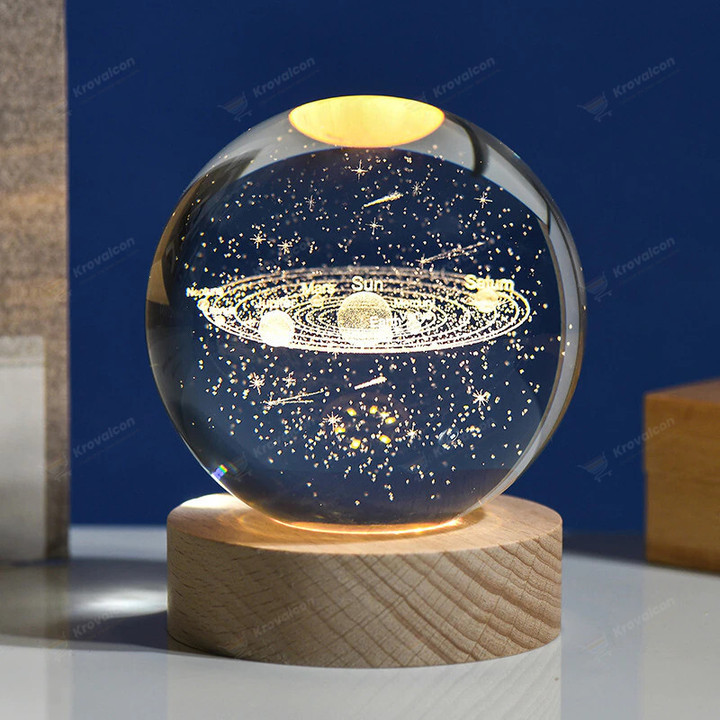 Solar Galaxy Crystal Glass Ball Sphere LED Light