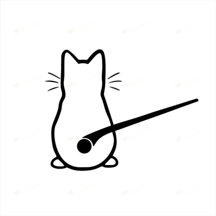 Car Auto Body Sticker - Funny Cat Tail