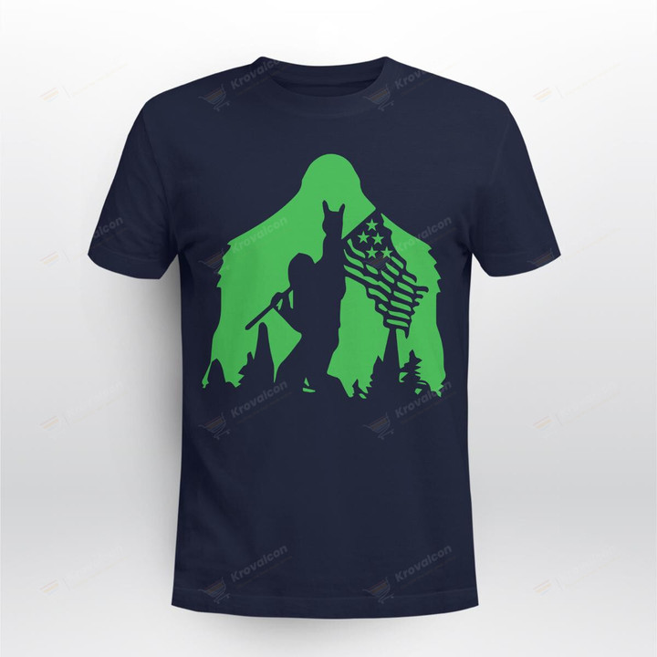 Bigfoot Silhouette American Flag Sasquatch