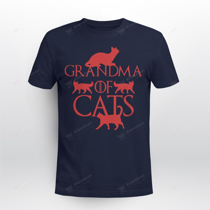 Grandma Of Cats T-Shirt red