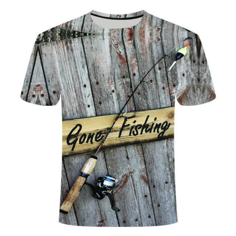 2021 latest hot sale 3D fishing T-shirt