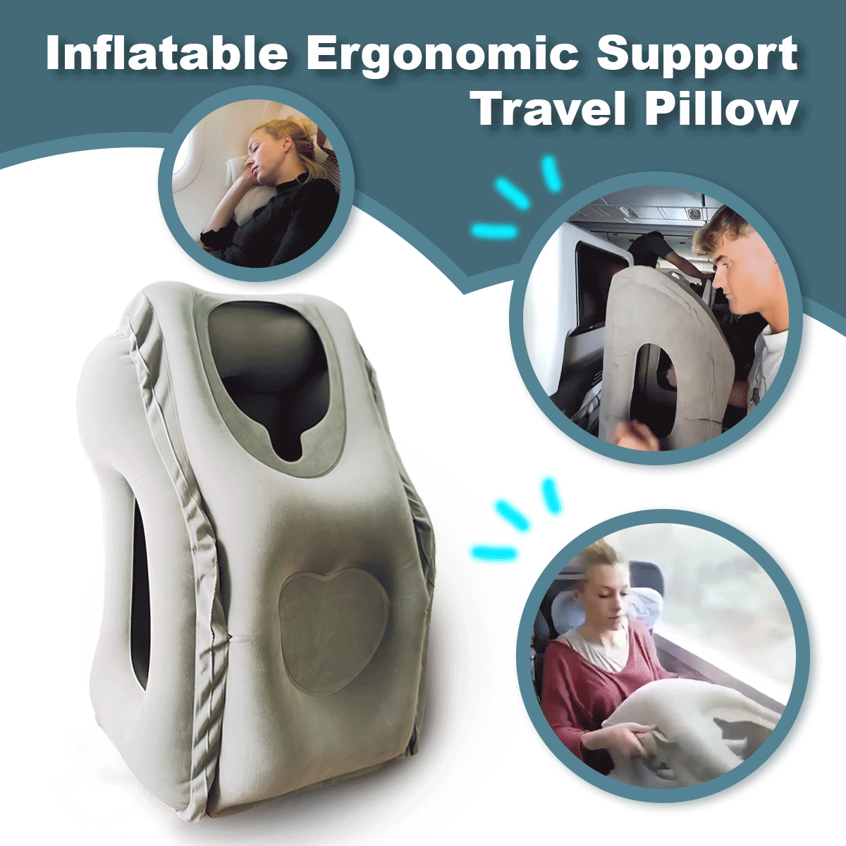 This is a discount for you - Inflatable Ergonomic Support Travel Pillow