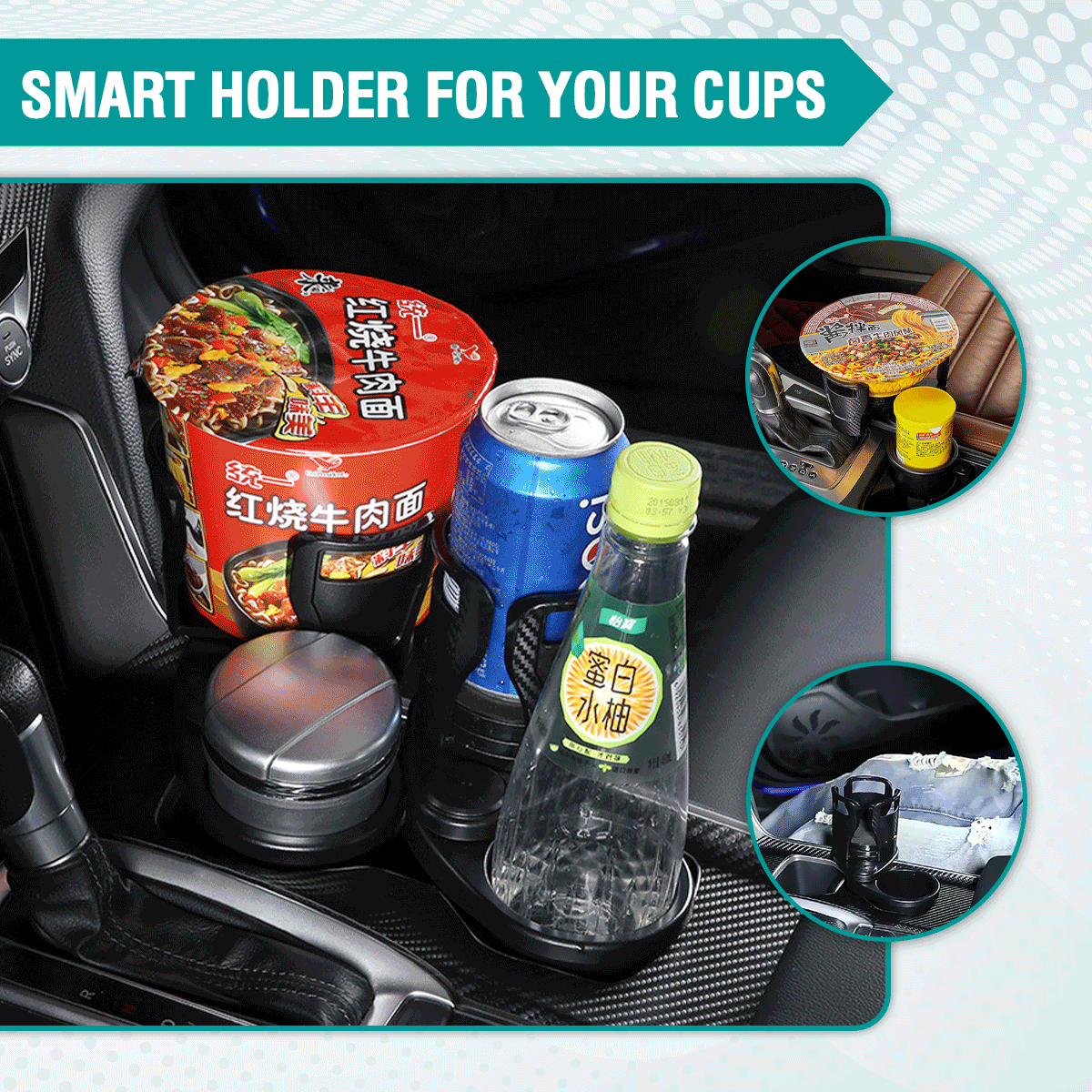 This is a discount for you - 2 In 1 Vehicle-mounted Slip-proof Cup Holder 360 Degree Rotating