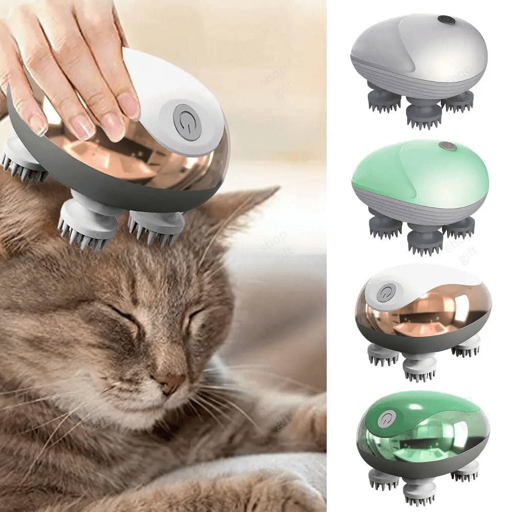 THIS IS A DISCOUNT FOR YOU - Cat Massager Waterproof Soft Head Comfortable Adjustable Modes Handheld Electric Scalp Massager Pet Supplies