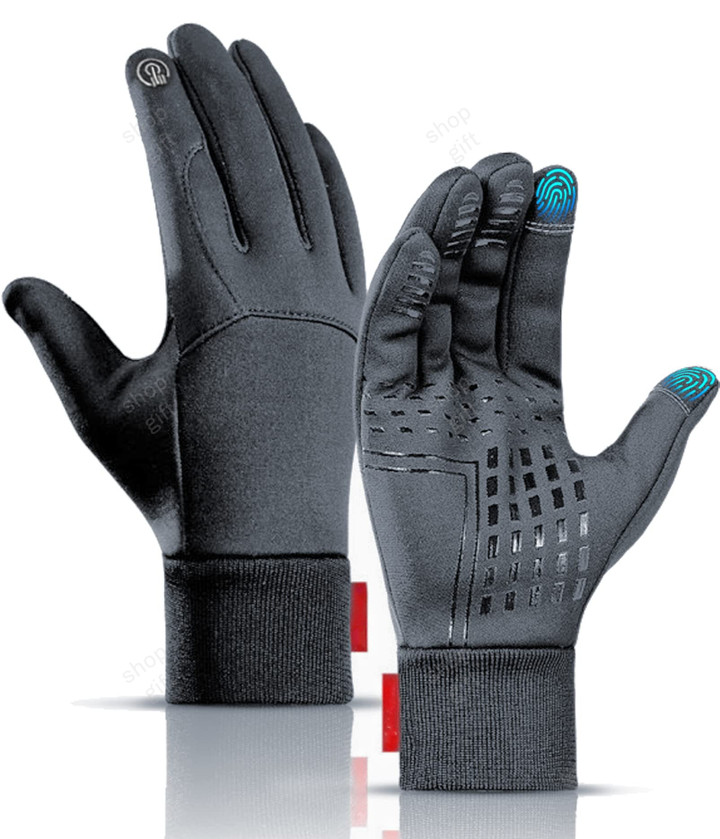 This is a discount for you - ThermoHandz Fleece Thermal Gloves Winter Warm Touch Screen Gym Fitness Full Finger Gloves Outdoor Ski Sports Knitted Gloves