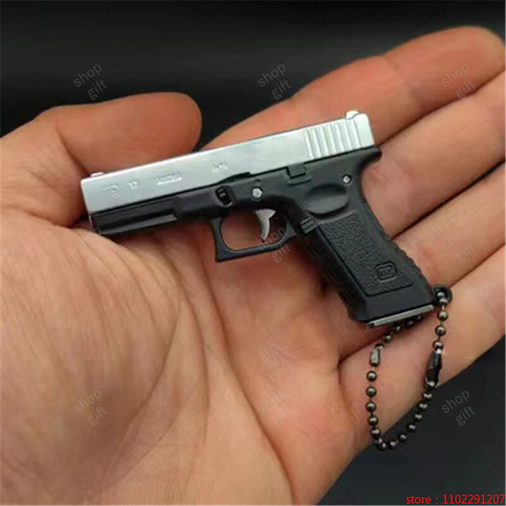This is a discount for you - New 1:3 Glock G17 Pistol Toy Gun Miniature Model Alloy Keychain Gift Backpack Pendant Decoration Gift Toy Trend Boy Favorite