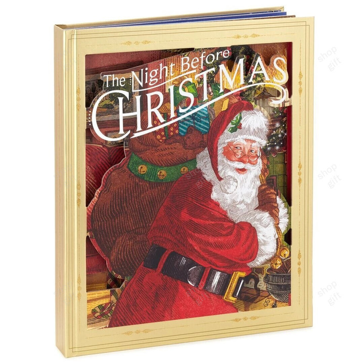 THIS IS A DISCOUNT FOR YOU - Christmas Pop-Up Book with Light Sound on Christmas Eve The Night Before Christmas Decoration New Year Gifts for Children Kids