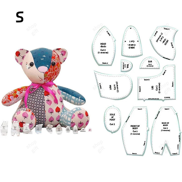 THIS IS A DISCOUNT FOR YOU - Memory Bear Template Ruler Set,10 PCS Memory Bear Template Ruler Set Quilting Template Set