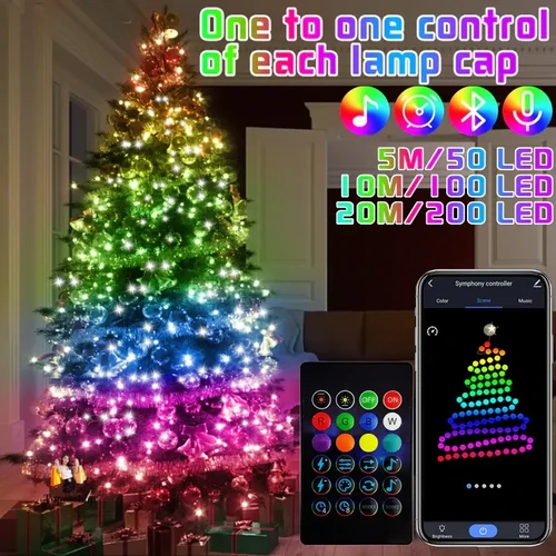 colour changing Christmas tree lights Smart Bluetooth App Remote Control