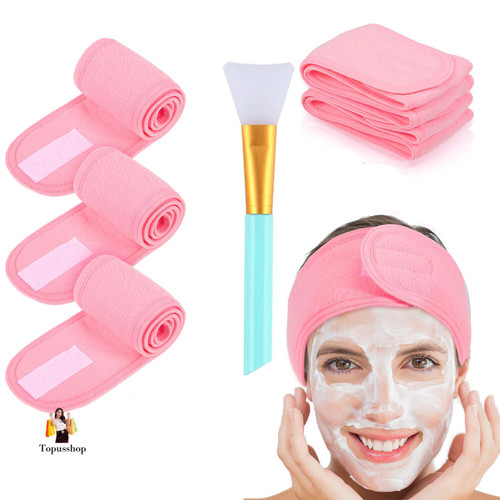 Facial Headband with 1 Mask Plush Spa Headband For Washing Face