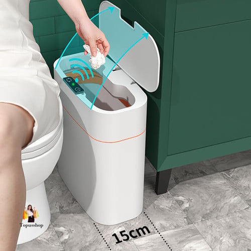 Smart Trash Can With Lid For Bedroom