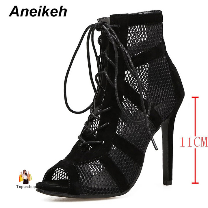 Aneikeh 2022 Fashion Basic Sandals High Heels Boots For Women 
