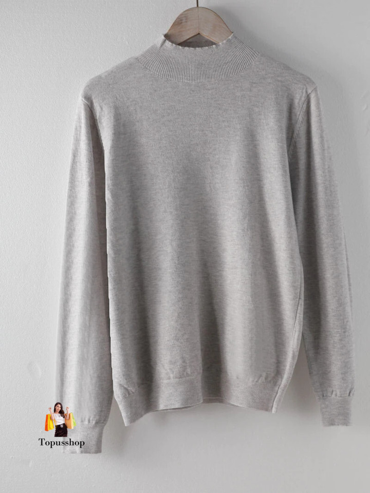 Casual soft Long Sleeve chic bottom Sweater Female Jumpers top