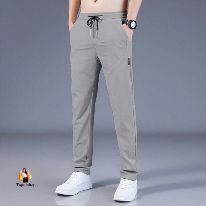 Men's Trousers Spring Summer Thin Solid Color Fashion Pocket Full Length Casual Working Pants 