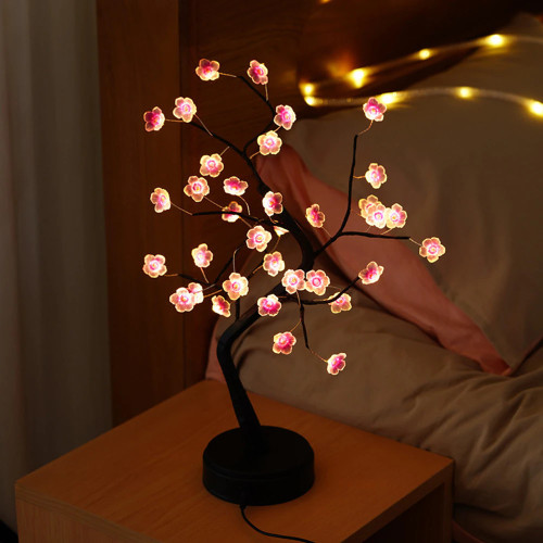 Tabletop Bonsai Lamp Tree Lamp DIY Artificial Light Tree Light Touch Switch Battery USB Operated LED Night Light Bedroom Decor