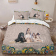Afghan Hound Abstract Floral Decorative Bedding Set