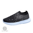 Women's Mesh Walking Shoes Rhinestone Glitter Fashion Sneakers Lace Up Sparkly Tennis Shoes