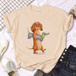 Elevate your wardrobe with our chic Dachshund t-shirt for women. Designed with the Dachshund lover in mind, this shirt features an adorable Dachshund print that adds a touch of personality to your style. Crafted for comfort and fashion, this tee is perfect for dog enthusiasts and anyone who appreciates unique, stylish apparel. Explore our collection now and make a statement with your love for Dachshunds.
