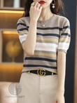 comfortable-pullover-sweater-summer-striped-cotton-vest-tshirt-for-women