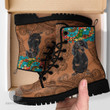 Dachshund Mandala Leather Boots For Men and Women