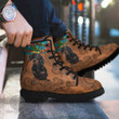 Dachshund Mandala Leather Boots For Men and Women