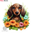 3d-floral-dachshund-wallpaper-puppy-dog-decor