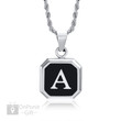 Black Initial Necklace A-Z Stainless Steel Pendant for Men & Women