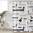 dachshund-cartoon-dog-shower-curtain-cute-waterproof-geometric-home-decor
