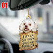2D Cute Dog Hanging Keychain Car Accessories