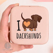 I Love Dachshunds Print Jewelry Box Perfect Gift for Dog Lovers