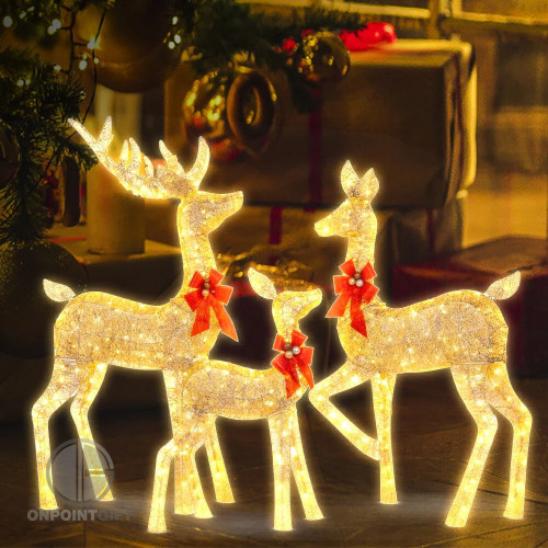 2024 Christmas Elk Deer with Glowing Lights: Festive Home Decoration
