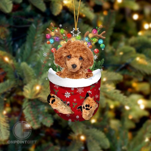 Acrylic Flat Funny Cute Dog Christmas Tree Ornament